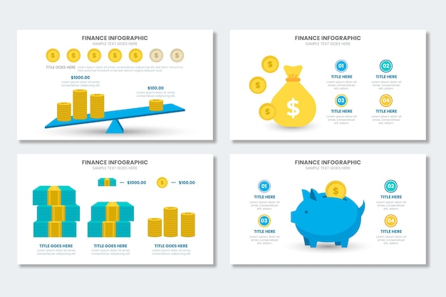 Free vector finance infographic collection