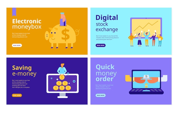 Free vector finance set of banners