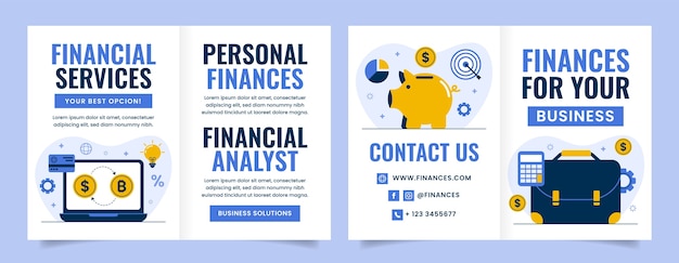 Free vector finances concept brochure template