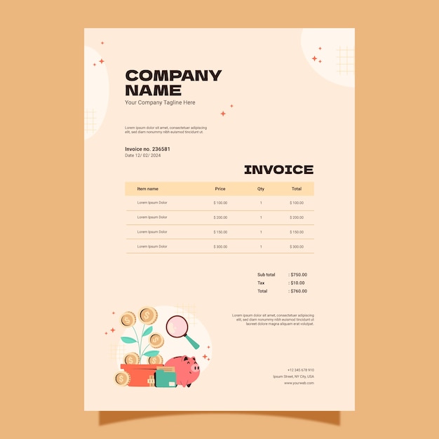 Finances concept invoice template