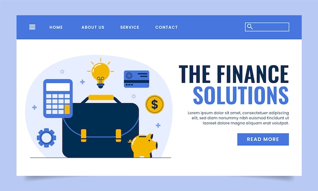 Free vector finances concept landing page  template