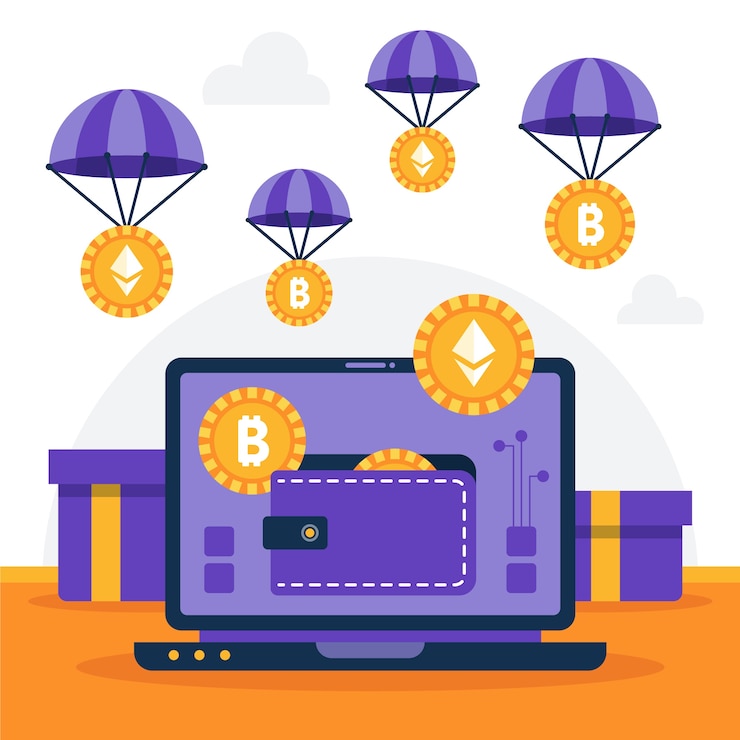 Бесплатный Вектор финансы плоской иллюстрации airdrop