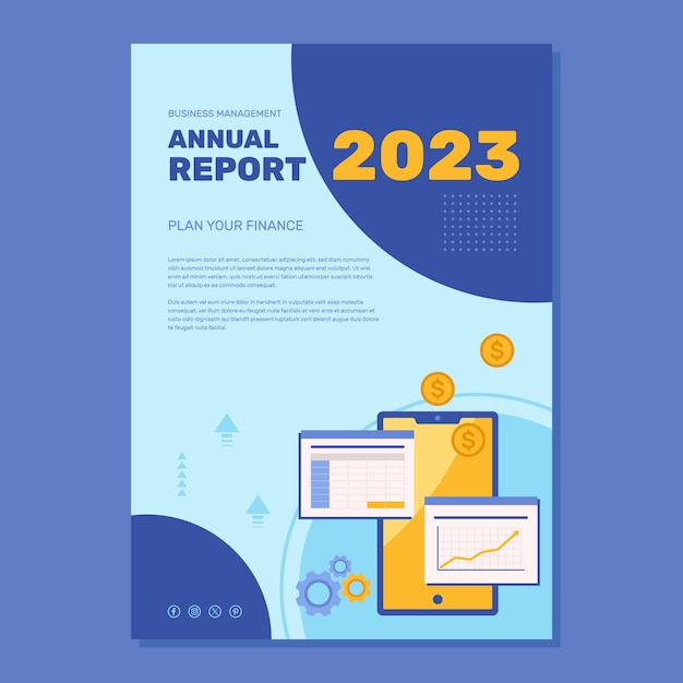 Free vector financial accounting annual report