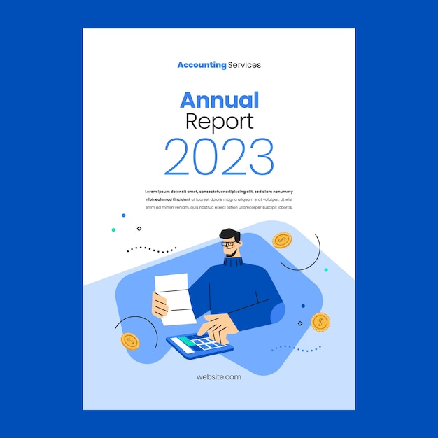 Free vector financial accounting annual report
