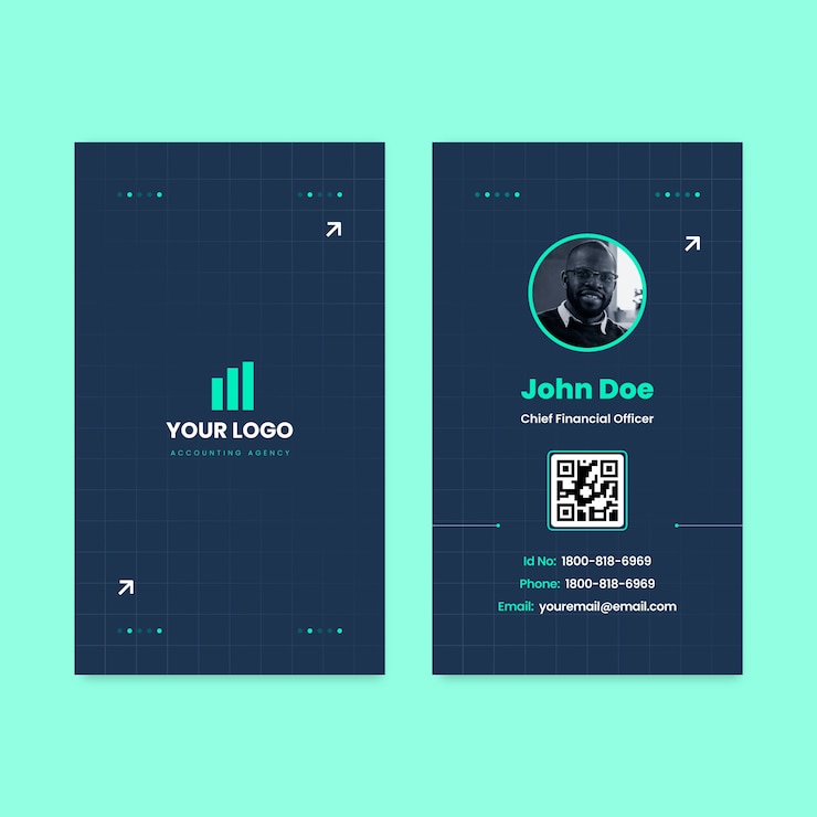Free Vector financial accounting id card template