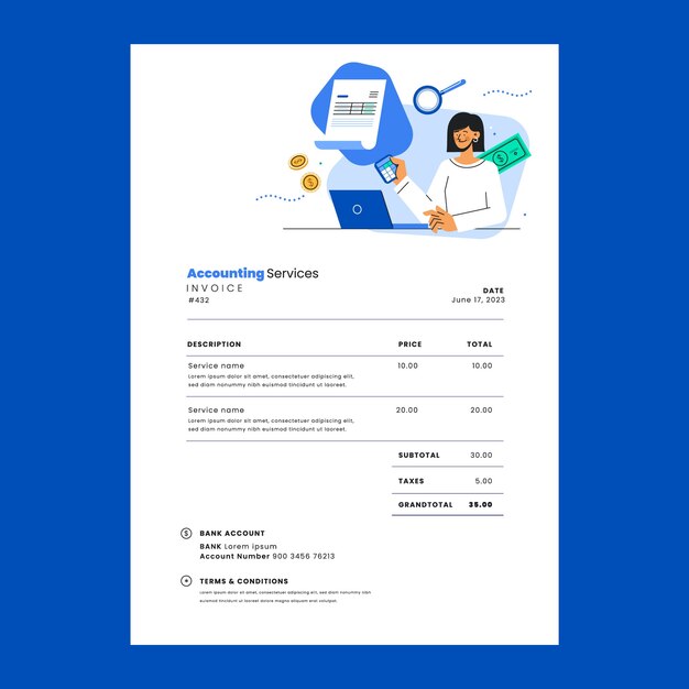 Financial accounting invoice template