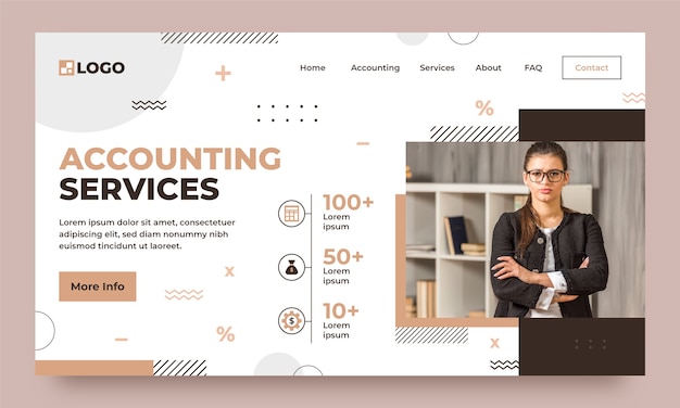 Financial accounting  landing page template
