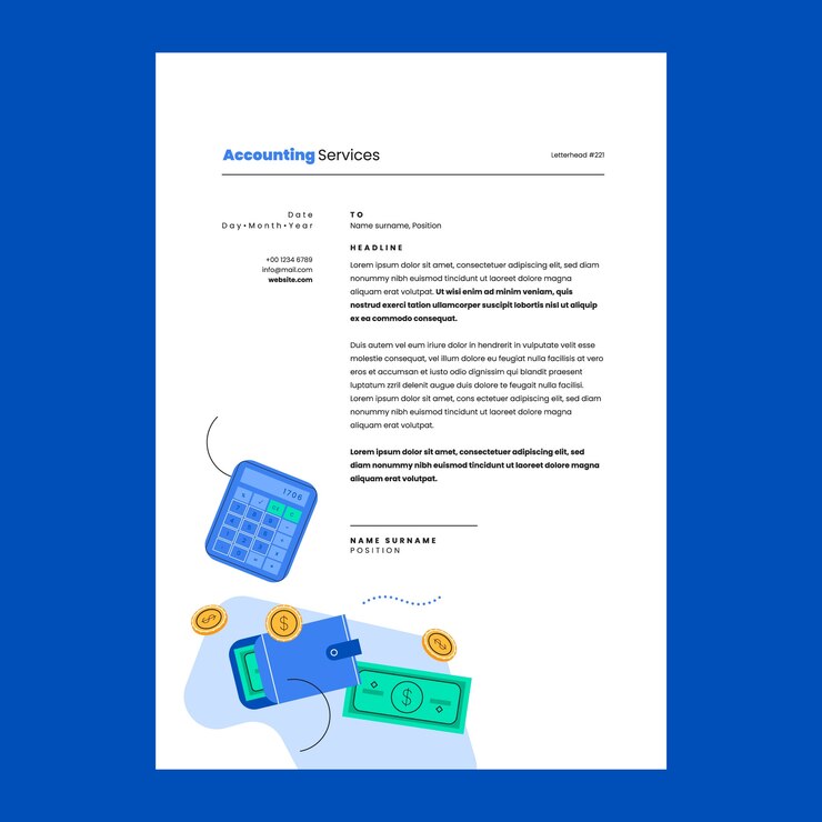 Free Vector financial accounting letterhead template