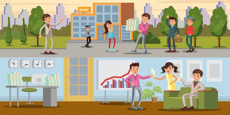 Free Vector financial business horizontal banners