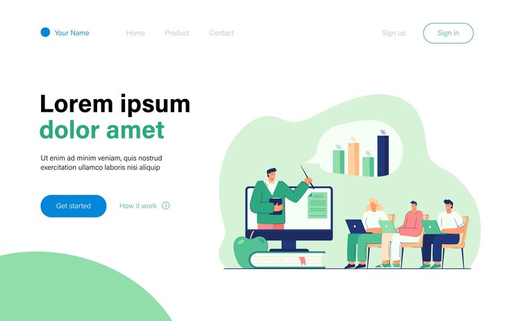 Free Vector financial coach explaining people how to invest money. development, investing, education flat  illustration. business process and finance concept , website design or landing web page
