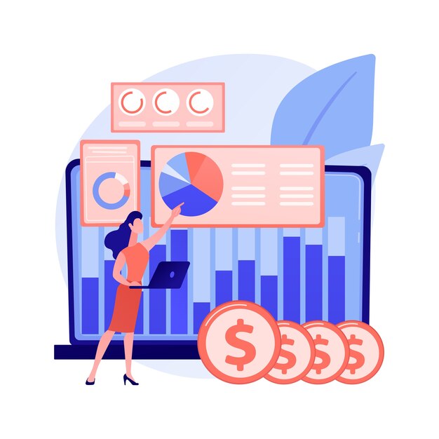 Financial data management abstract concept illustration