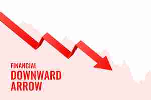 Free vector financial decline downward arrow trend background design