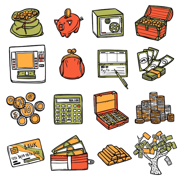 Free vector financial icons set