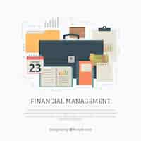 Free vector financial management with briefcase