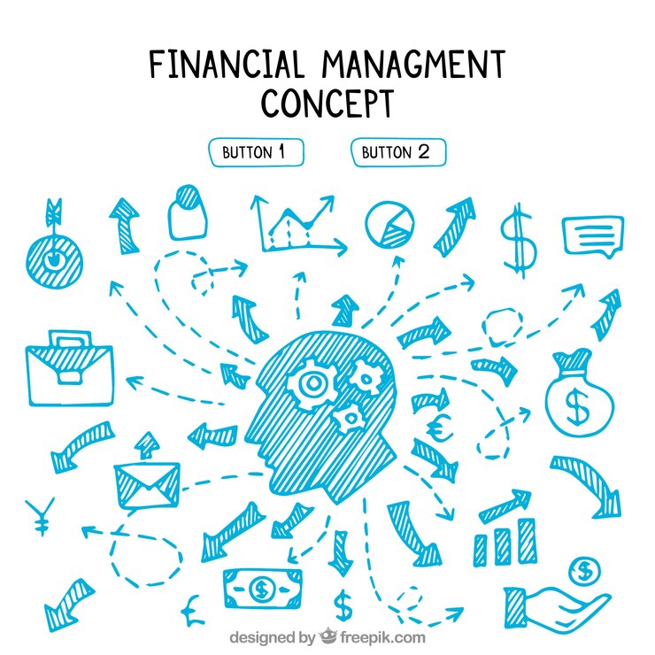 Free Vector financial management with hand drawn elements