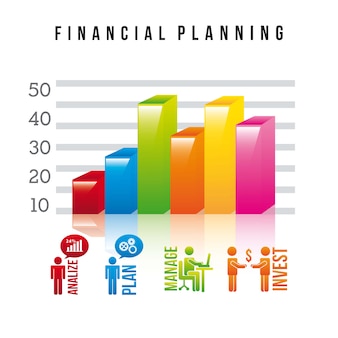 Financial planning illustration over white background vector
