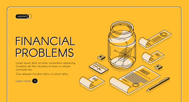 Financial problems web template