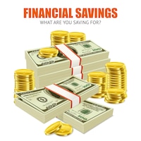 Financial savings realistic advertisement composition poster