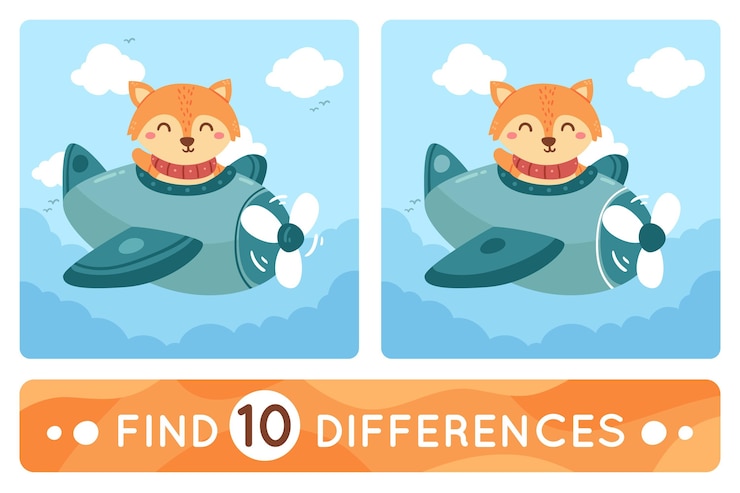 Free Vector find 10 differences pack