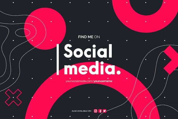 Free vector find me on social media background