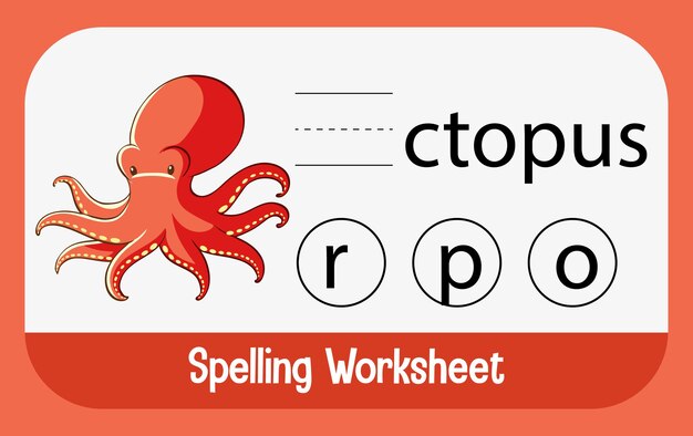 Find missing letter with octopus
