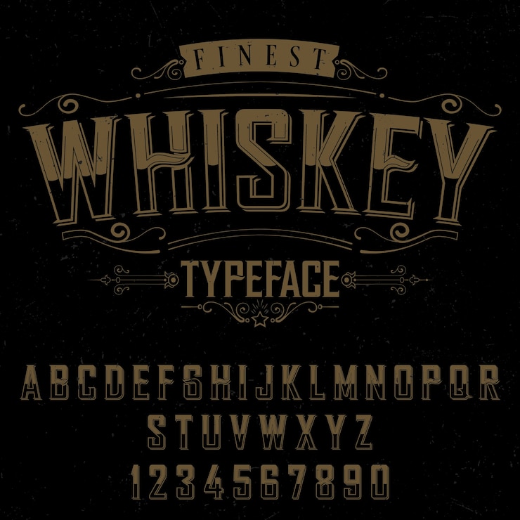 Бесплатный Вектор плакат с шрифтом finest whisky