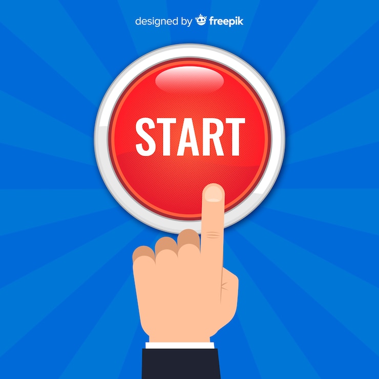 Free Vector finger pressing red start button