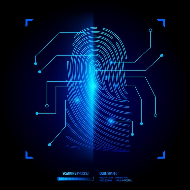 Free vector finger print verification illustration