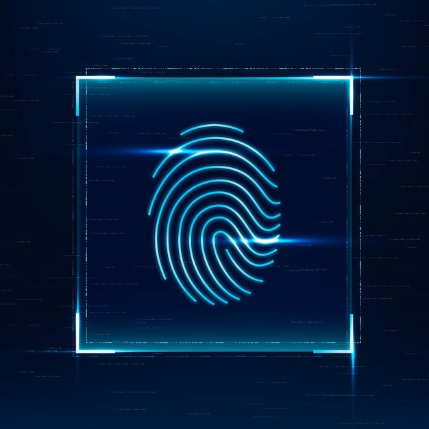 Vettore gratuito tecnologia di sicurezza informatica vettoriale di scansione biometrica delle impronte digitali