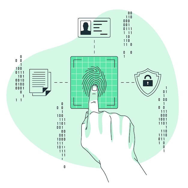 Free vector fingerprint concept illustration