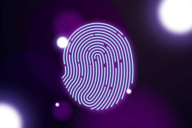 Fingerprint neon background