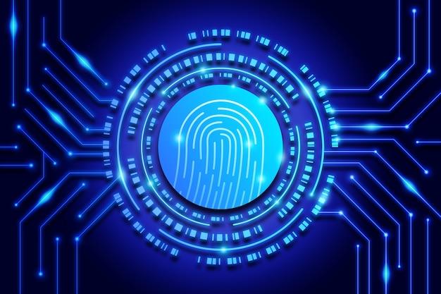 Fingerprint neon background