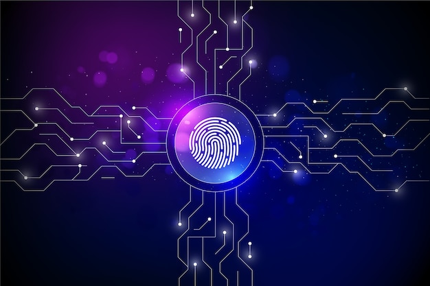 Fingerprint neon background