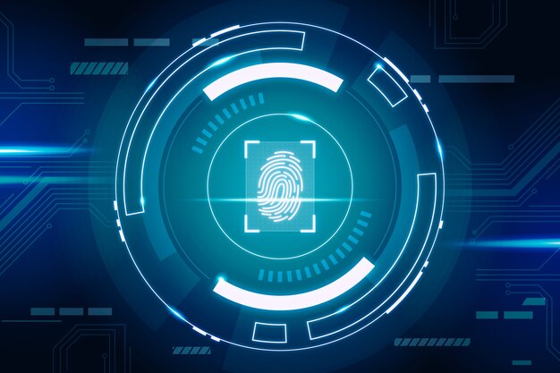 Fingerprint neon background