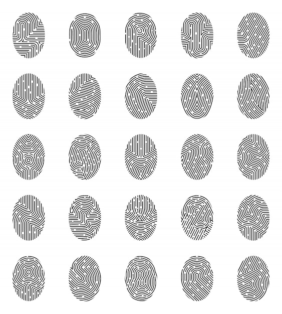 Free vector fingerprints icons set