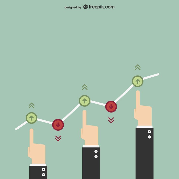 Free Vector fingers pointing in a chart