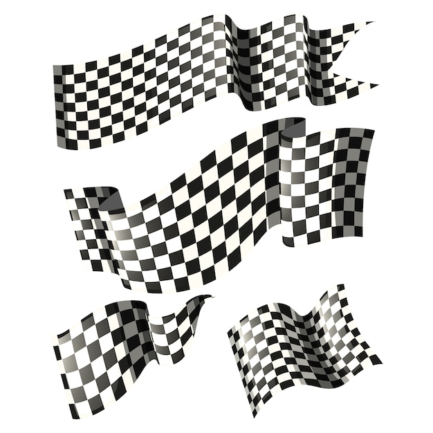 Бесплатное векторное изображение Коллекция флагов финиш
