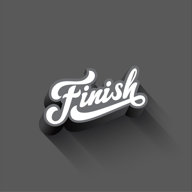 Finish Lettering Calligraphic vintage design composition