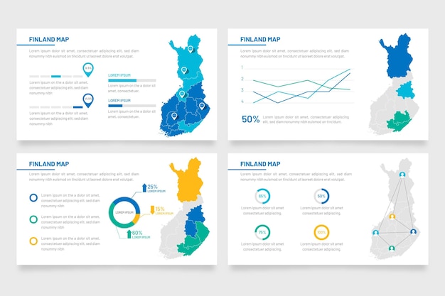 Free vector finland map infographic in flat design