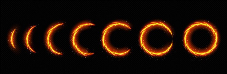 Free Vector fire circle portal loading progress steps
