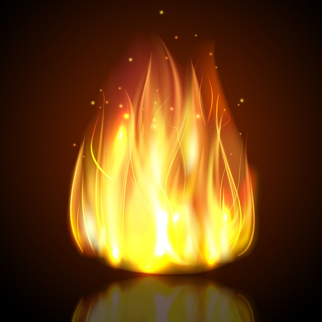 Fire On Dark Background