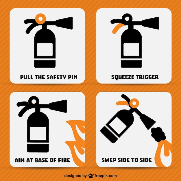 Free vector fire extinguisher icons set