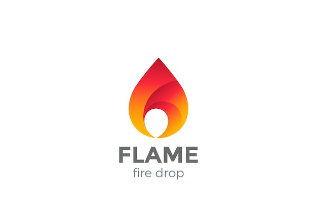 Logo di fiamma di fuoco isolato su bianco