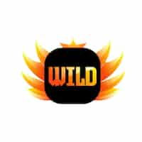 Free vector a fire flame with the word wild on it