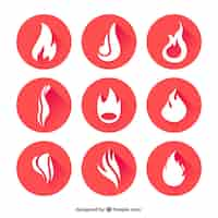 Free vector fire flames icons