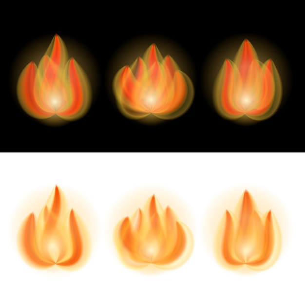 Free vector fire flames isolated