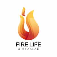 Free vector fire gradient colorful logo illustration