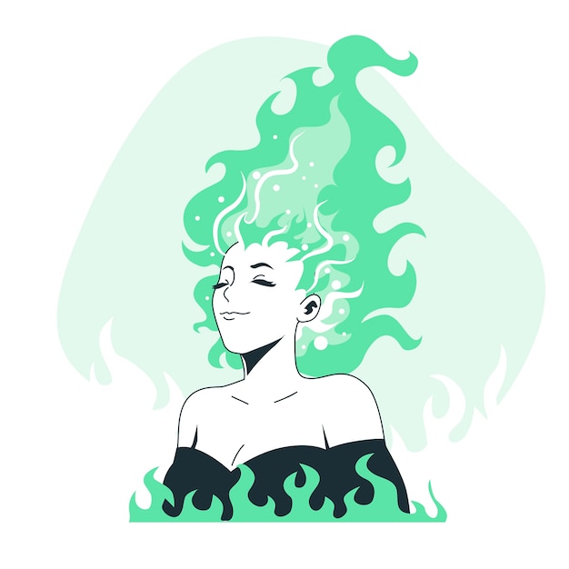 Fire hair concept illustration