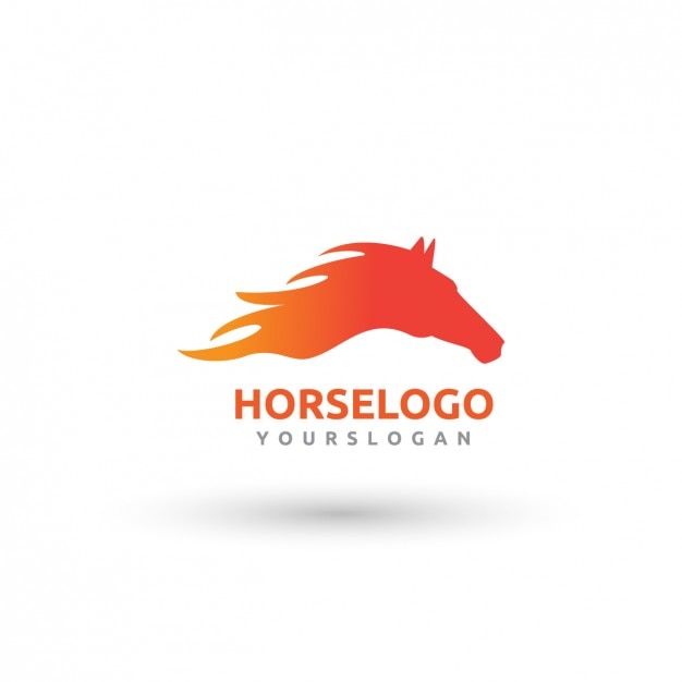 Vettore gratuito fuoco horse logo template