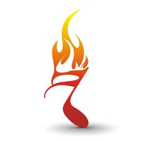 Fire note logo used of your music project vector illustrations
